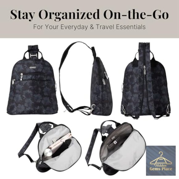 Mini Convertible Backpack Purse with RFID Protection, Adjustable Strap main image 6